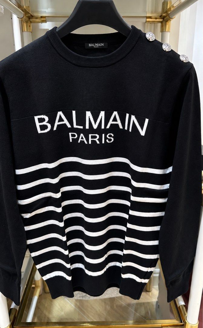 Balmain Sweater (Category: Coats, Jackets and Outerwear) located in Manila. Submitted by stopshop26 (Listing ID 1464406008, Image 1). Description: Balmain Sweater Avail sizes: XL 2XL Brand new and original Onhand and ready to ship.