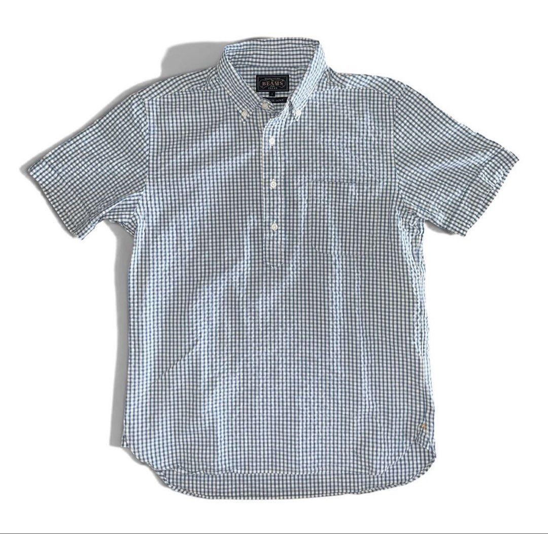 Beams Plus B/D Pullover S/S Seersucker Gingham Shirt (Category: Formal Shirts) located in Binan City. Submitted by ronsanchez (Listing ID 1464472486, Image 1). Description: Beams Plus B/D Pullover S/S Seersucker Gingham Shirt This BEAMS PLUS B.D. Pullover Short Sleeve Indigo Seersucker Gingham Shirt blends timeless 1960s American ivy league shirting with meticulous Japanese craftsmanship. Premium 100% cotton seersucker with a distinct puckered te