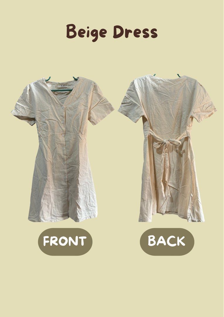 Beige Button-Up Short Sleeve Dress (Category: Dresses) located in Manila. Submitted by blairwinter (Listing ID 1464534332, Image 1). Description: .