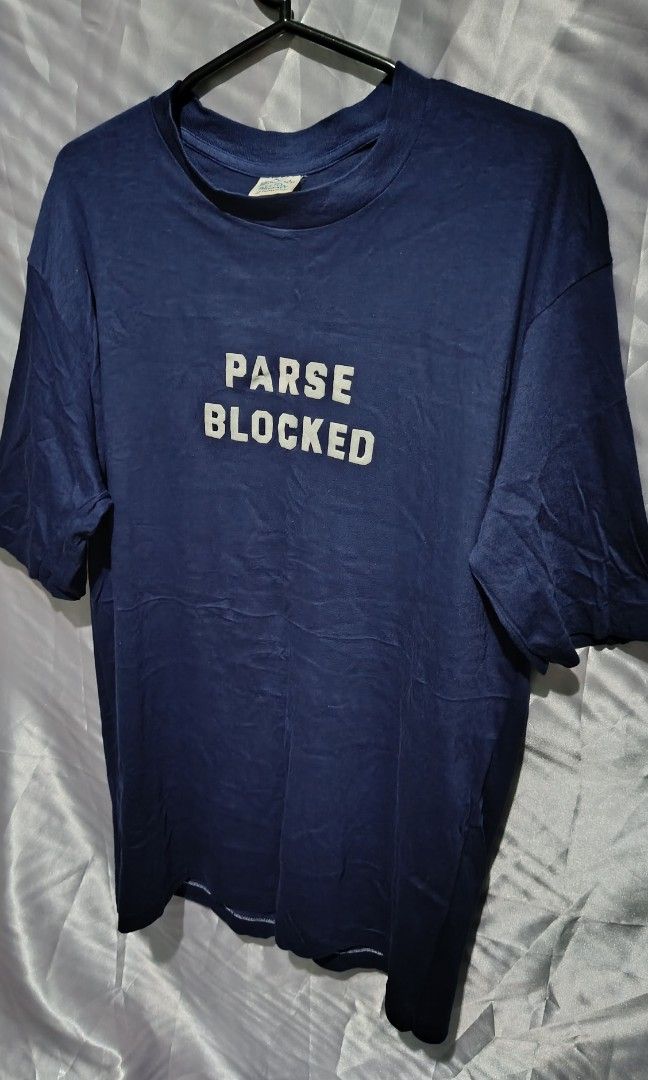 BELTON SHIRT (Category: Activewear) located in Mandaluyong City. Submitted by newdepot (Listing ID 1464508278, Image 3). Description: vintage belton shirt ( parse blocked) made in us large 19*30 dark blue 10/10 no issue.