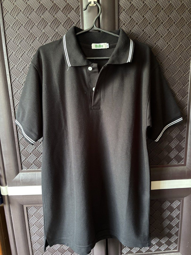 Bibo Black Polo Shirt (Category: Tshirts & Polo Shirts ) located in Vigan. Submitted by prelovedbyr.1 (Listing ID 1464362287, Image 1). Description: personal preloved item color may vary due to lighting Medium on tag condition: 8/10 flaw: slight himulmol loc: vigan city, I.S. mop: gcash/maribank mod: J&T.