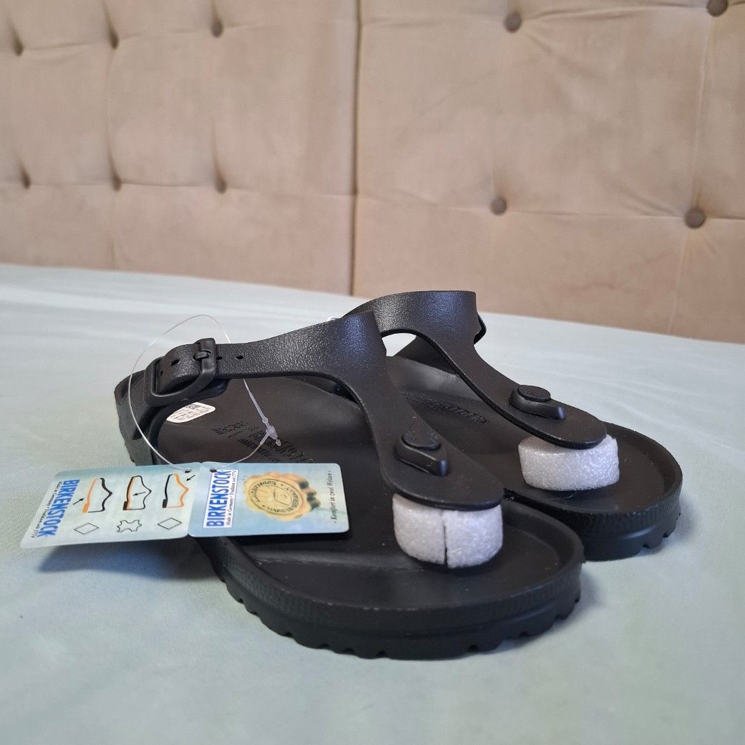 Birkenstock Gizeh Black EVA Sandals Size 5 (Category: Flats & Sandals) located in Malolos. Submitted by pure.cosmicwater (Listing ID 1464376549, Image 2). Description: - Brand: Birkenstock - Model: Gizeh - Color: Black - Material: EVA - Size: 5 - Features: Waterproof, easy to clean, classic Birkenstock sole pattern - Perfect for: Casual wear, beach.