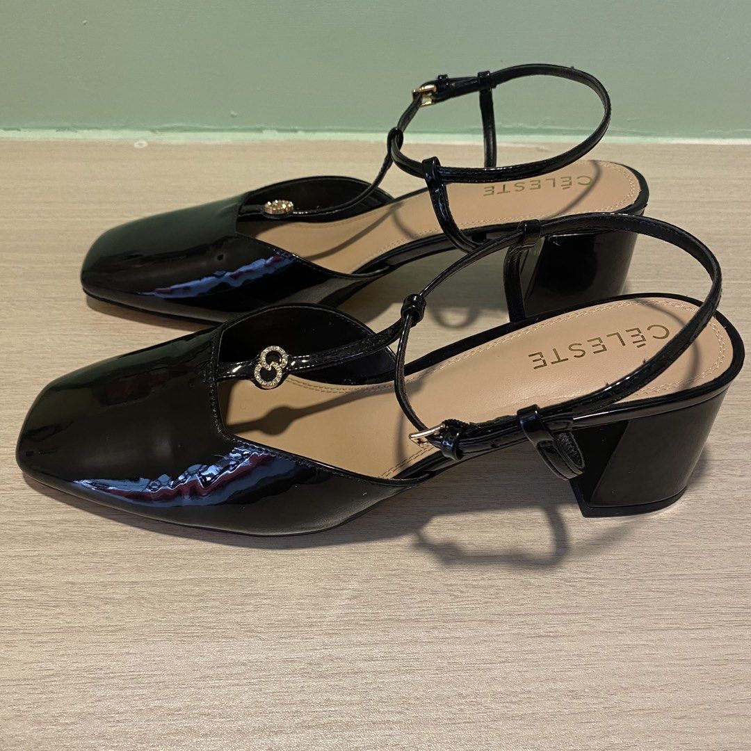 Black Mary Jane Heels (Category: Heels) located in Muntinlupa City. Submitted by ryuzjyn (Listing ID 1464381690, Image 2). Description: Brand: Celeste Style: Black Slingback Mary Jane Pumps Heel Type: Block Heel Size: 41 Versatility: Perfect for dressing up or down.
