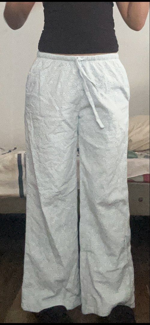 Blue Eyelet Pants with Drawstring Waist (Category: Shorts) located in Batangas. Submitted by desireelir (Listing ID 1464443604, Image 3). Description: 21-35” waist.