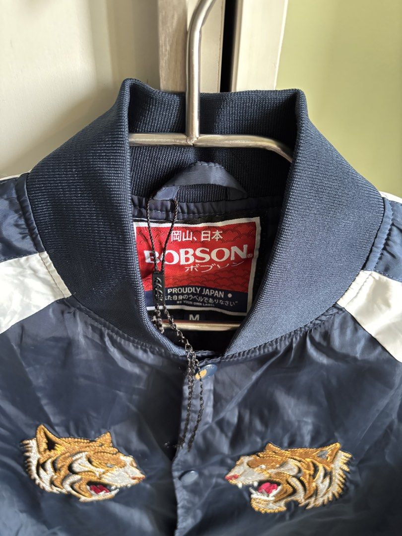 Bobson Embroidered Tiger Sukajan Bomber Jacket (Category: Coats, Jackets and Outerwear) located in Quezon City. Submitted by saveproject (Listing ID 1464442987, Image 3). Description: - Japanese souvenir jacket - Navy blue - Medium - Good condition .