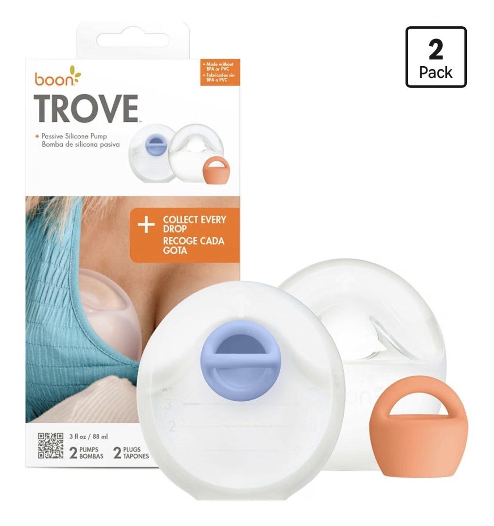 Boon Trove Passive Silicone Breast Pump 2 Pack (Category: Breastfeeding & Bottle Feeding) located in Makati City. Submitted by marlaongtao27 (Listing ID 1464496330, Image 1). Description: - Hands-free milk collection with passive suction - Discreet design fits comfortably under your bra - Collects up to 3 oz of milk - Easy to pour and transfer milk - Made without BPA or PVC - Includes a storage bag Bought from Amazon last May 2026 for $25. Reason