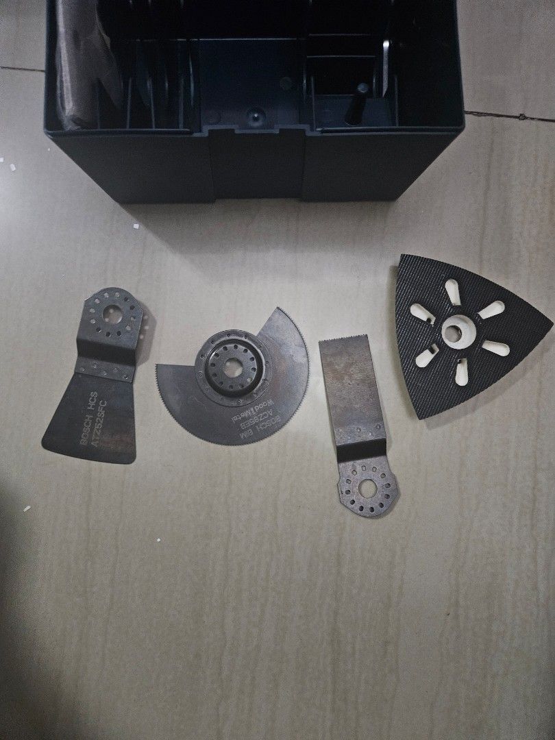 Bosch GOP 10.8 V-LI Professional oscillating Multi-Tool (Category: Construction Tools & Equipment) located in Taguig. Submitted by gowilliam.767 (Listing ID 1439539202, Image 3). Description: - Bosch GOP 10.8 V-LI Professional multi-tool - Includes charger and 4 accessories - Original manual included - Comes in a blue carrying case - Tool color: Blue and black - Charger color: Gray with Bosch logo - only 1 10.8 battery included.