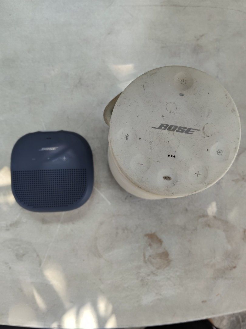 Bose portable smart speaker/Bose SoundLink micro (Category: Portable Music Players) located in Leyte. Submitted by cultoflain (Listing ID 1464362916, Image 2). Description: 🔥 FOR SALE: Bose Portable Speakers Bundle 🔥 Bose Portable Smart Speaker + Bose SoundLink Micro Selling my two genuine Bose portable speakers as a set or individually. 1. Bose Portable Smart Speaker (White/Silver) 360° powerful Bose sound Wi-Fi + Bluetooth Built-in Alexa & Go