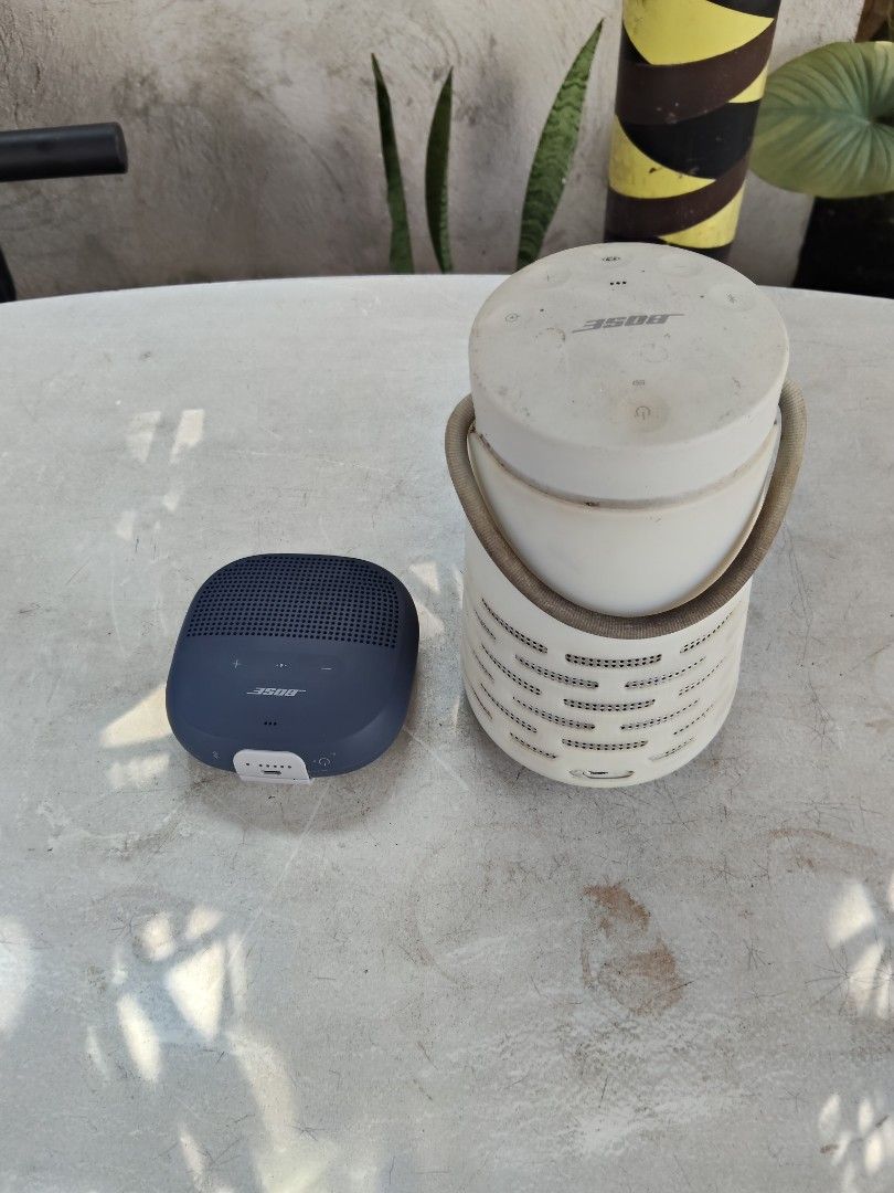Bose portable smart speaker/Bose SoundLink micro (Category: Portable Music Players) located in Leyte. Submitted by cultoflain (Listing ID 1464362916, Image 3). Description: 🔥 FOR SALE: Bose Portable Speakers Bundle 🔥 Bose Portable Smart Speaker + Bose SoundLink Micro Selling my two genuine Bose portable speakers as a set or individually. 1. Bose Portable Smart Speaker (White/Silver) 360° powerful Bose sound Wi-Fi + Bluetooth Built-in Alexa & Go