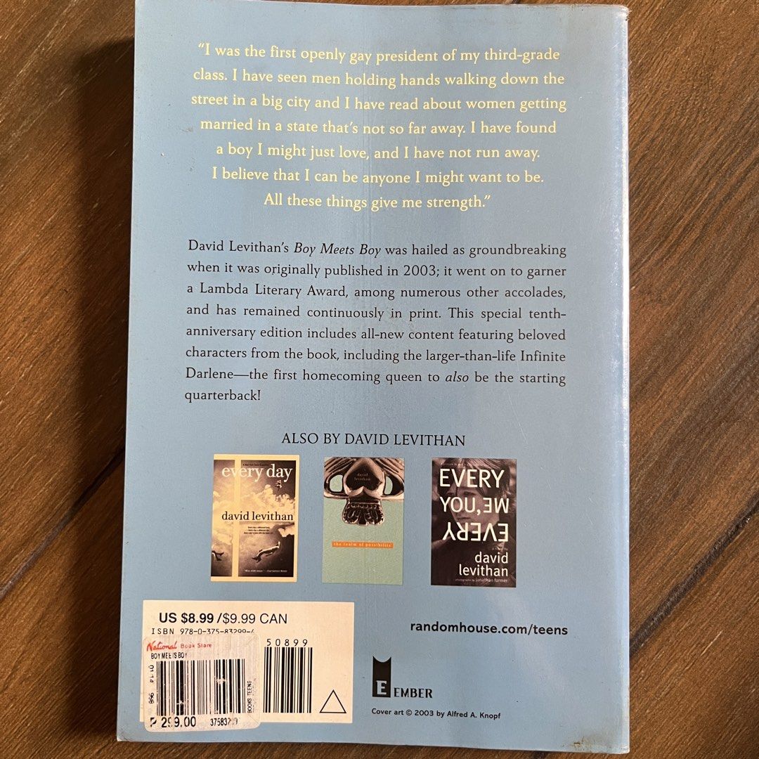 Boy Meets Boy by David Levithan (Category: Storybooks) located in Quezon City. Submitted by julia_ppp (Listing ID 1464411750, Image 2). Description: .