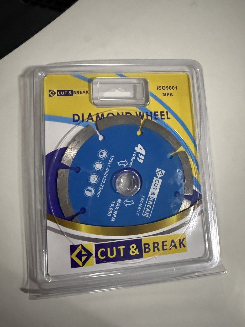 [BRANDNEW] ORIGINAL Cut & Break 4-inch Segmented Diamond Wheel (Category: Home Improvement Tools & Accessories) located in Manila. Submitted by chris.nix (Listing ID 1464517255, Image 2). Description: .