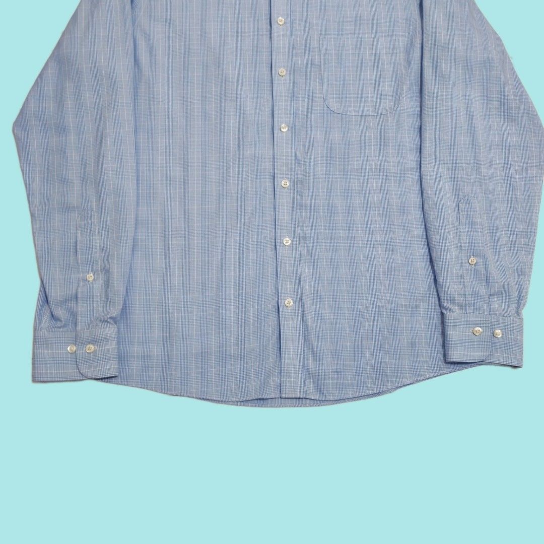 Brooks Brothers Button Down Shirt (Category: Formal Shirts) located in Tarlac. Submitted by senkustuff (Listing ID 1464518715, Image 3). Description: - Brooks Brothers Milano Fit Button-Down Shirt - Classic Blue and White Check Pattern - Non-Iron, 100% Cotton Fabric - Made in Vietnam - Size: 15 1/2 - 4/5 - Versatile for both work and casual occasions Dimes Length:30 Width :21 Shoulder:18 Sleeves:26 📌Color may due to lighting 📌 Pm for more detai