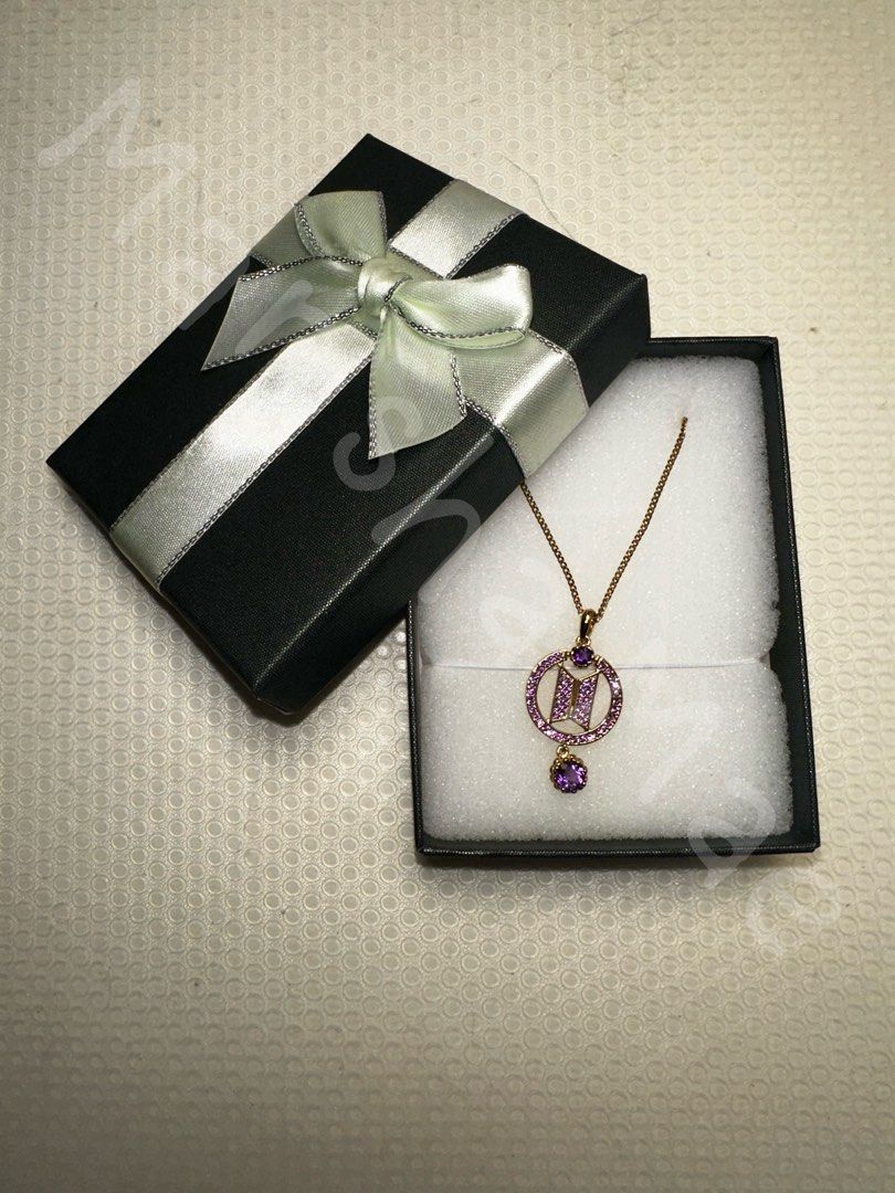 BTS Inspired Amethyst Necklace (Category: Necklaces) located in Baguio. Submitted by FatPandaa (Listing ID 1464555710, Image 1). Description: ✨ Ideal gift for a BTS fan (ARMY)!! ✨ - Bought in South Korea, September 2026 - Original price KRW 6xx,xxx tax free - Selling for only php24,990!! - Gold plated sterling silver - Amethyst - Never been used - RFS: friendship over sa pagbibigyan - Meet up: Baguio City - Delivery: free shipping .