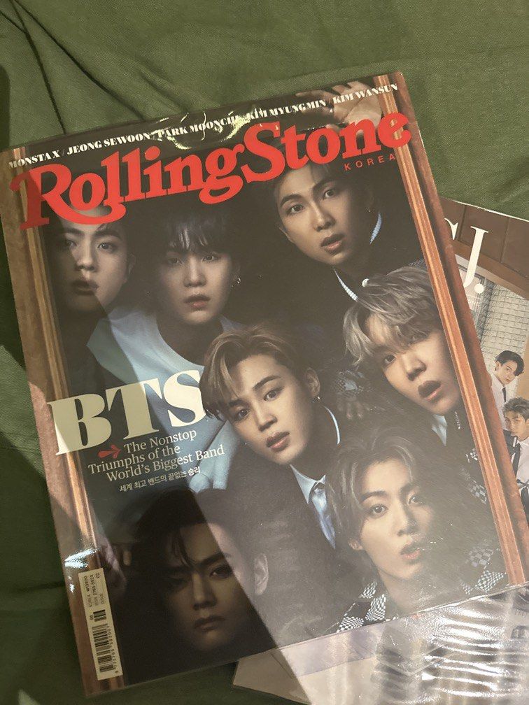BTS Magazines (WSJ & Rolling Stones Korea) (Category: Magazines) located in Antipolo. Submitted by pauicruz (Listing ID 1464529190, Image 3). Description: 2 for 1. Great condition. Stored in closet with plastic sleeve. .