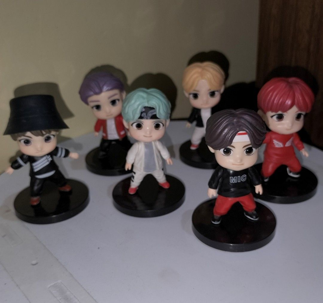 BTS tiny tan toy figurines (Category: Figurines & Statues) located in Cavite. Submitted by retsuya4 (Listing ID 1464568534, Image 1). Description: BTS tiny tan toy figurines for sale 120 ₱ each loc general trias mop gcash courier spx/jnt.