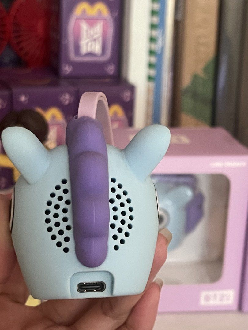 BUNDLE‼️ BT21 Mini Speaker & Glass Mug - Mang (Category: Character Goods) located in Santa Cruz. Submitted by lilpurpleseven (Listing ID 1464377116, Image 2). Description: - Official BT21 Mang Mini Speaker: Light blue with purple accents, USB-C charging port. - Official BT21 Mang Double-Walled Glass Mug: Clear glass with a cute Mang design. - Perfect gift for any BTS ARMY! -TinyTAN x Baskin-Robbins JHOPE.