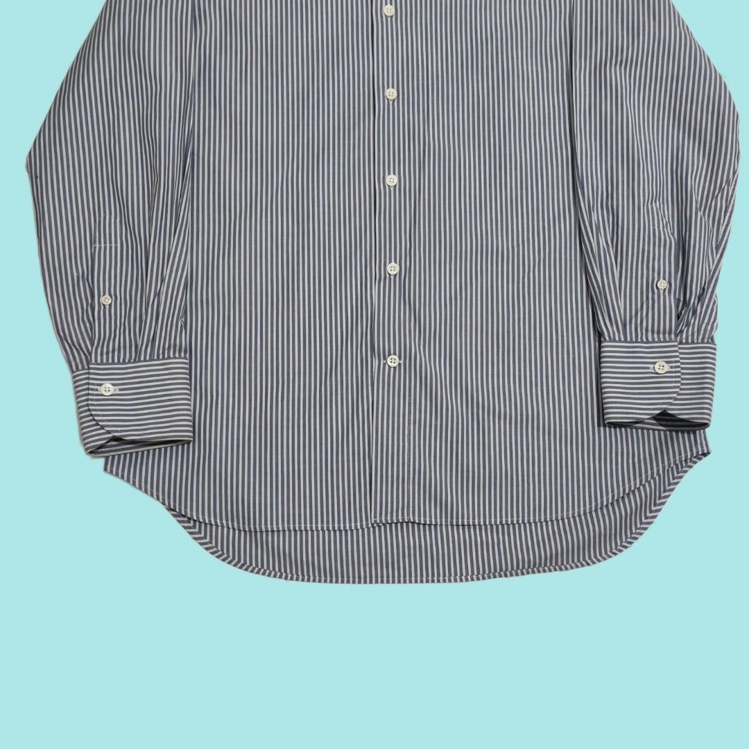 Canali button down shirts (Category: Formal Shirts) located in Tarlac. Submitted by senkustuff (Listing ID 1464513385, Image 3). Description: - Classic Canali dress shirt - Blue and white pinstripe pattern - Button-down collar - Made in Italy - Size: 40 (15 3/4) - Versatile for formal or smart casual occasions - Good quality fabric Dimes Length:31 Width :21 Shoulder:17.5 Sleeves:24 📌Color may due to lighting 📌 Pm for more details 📌 Payment thr