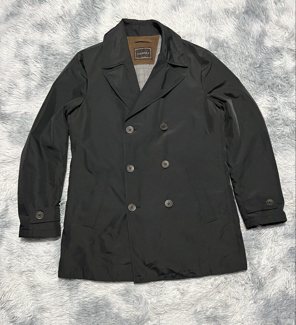 Canali Double Breasted Coat (Category: Coats, Jackets and Outerwear) located in Sasmuan (Sexmoan). Submitted by winterclothes.ph (Listing ID 1464416110, Image 1). Description: Canali Double Breasted Coat 50 on tag Width 22 Length 33 Excellent Condition.