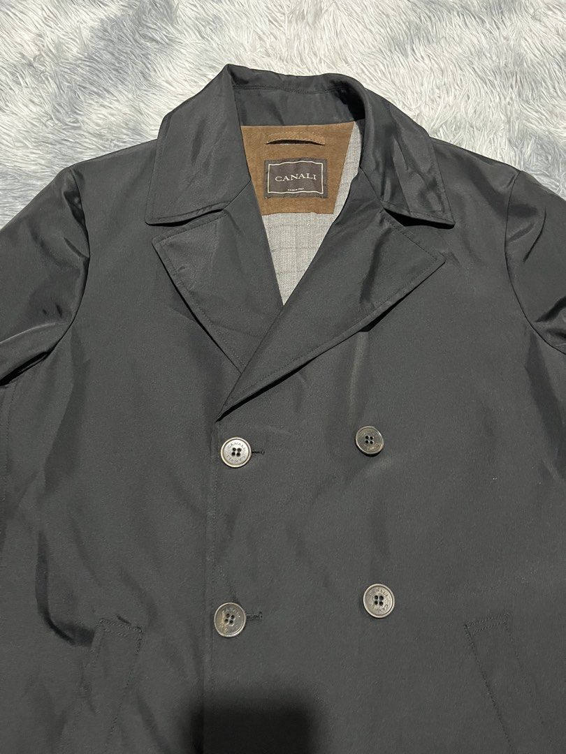 Canali Double Breasted Coat (Category: Coats, Jackets and Outerwear) located in Sasmuan (Sexmoan). Submitted by winterclothes.ph (Listing ID 1464416110, Image 2). Description: Canali Double Breasted Coat 50 on tag Width 22 Length 33 Excellent Condition.