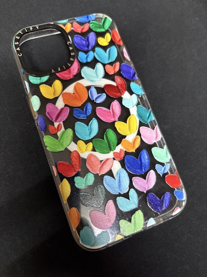Casetify Hearts iPhone 14 case (Category: Cases & Sleeves) located in Quezon City. Submitted by apmso (Listing ID 1464501640, Image 1). Description: Polka Daub Hearts Confetti For iPhone 14 Impact Clear Case MagSafe Authentic.