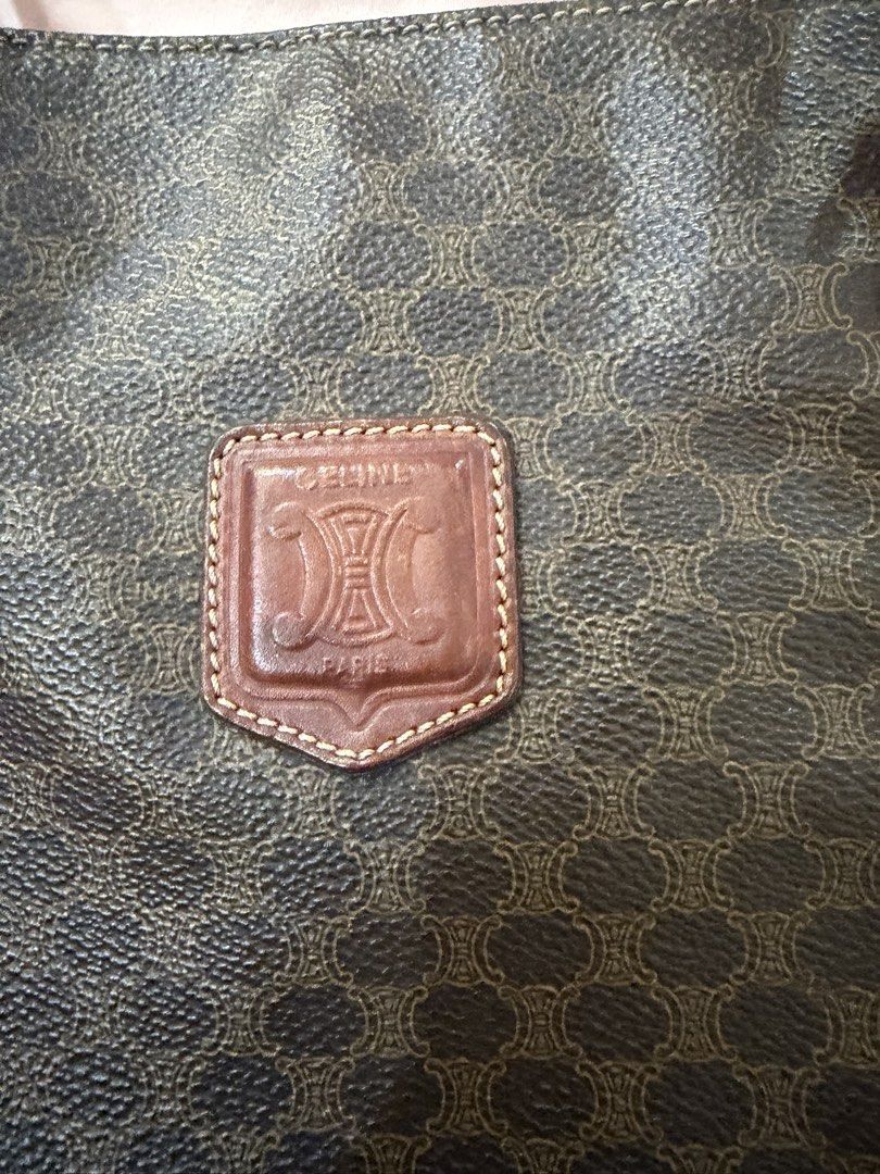 Celine Macadam Monogram Tote Bag (Category: Luxury Bags & Wallets) located in Santa Rosa. Submitted by decluttering_. (Listing ID 1464468335, Image 2). Description: - AUTHENTIC Classic Celine tote bag - Iconic Macadam monogram print - Brown leather trim and straps - Spacious interior, great for everyday or travel - Shows some signs of wear on leather (straps/trim), consistent with age and use - Timeless Celine piece.