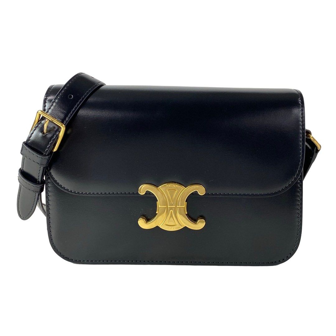 Celine Medium Triomphe Black (Category: Shoulder Bags) located in Las Pinas. Submitted by daisuki_japan_luxury_by_reiko (Listing ID 1464364893, Image 1). Description: brand CELINE Genre Shoulder bag Product Name Classic Triomphe Bag, Triomphe Medium Size indicated none Actual size Height: Approx. 16 cm, Width: Approx. 22 cm , Depth: Approx. 6.5 cm, Shoulder strap: Approx. 50 cm to the main body (If adjustable, the longest length is indicated), To
