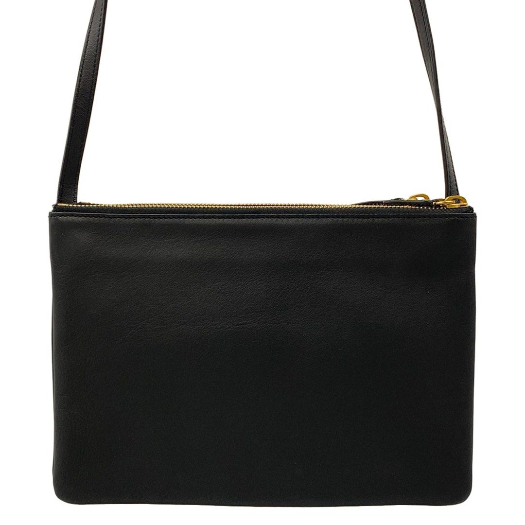 Celine Shoulder bag Trio Large Black Leather (Category: Shoulder Bags) located in Las Pinas. Submitted by daisuki_japan_luxury_by_reiko (Listing ID 1464367222, Image 3). Description: Condition Notes [Exterior] - Overall ⇒ Scratches / Stains / Loss of shape - Main opening ⇒ Corner scuffs - Strap ⇒ Corner scuffs / Strap damage / Fabric deterioration (at the base) - Bottom ⇒ Corner scuffs [Interior] - Overall ⇒ Scratches / Stains [Special Notes] - M