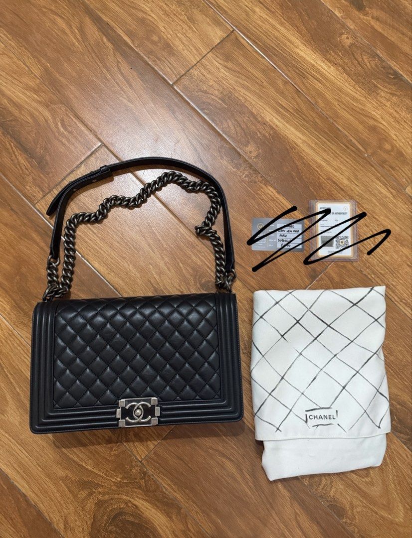 Chanel leboy black (new medium) | Authentic (Category: Luxury Bags & Wallets) located in Zamboanga. Submitted by zafee.27 (Listing ID 1464567073, Image 1). Description: 📌 Guaranteed Authentic 📌 Lambskin/calfskin series 20 📌 Condition: Excellent, looks new 📌 Inclusions: dustbag, coa 📌 Layaway - 1 month 30% downpayment .