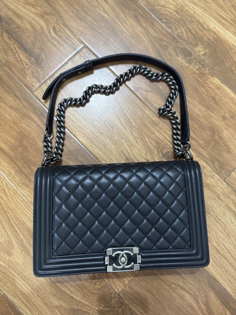 Chanel leboy black (new medium) | Authentic (Category: Luxury Bags & Wallets) located in Zamboanga. Submitted by zafee.27 (Listing ID 1464567073, Image 2). Description: 📌 Guaranteed Authentic 📌 Lambskin/calfskin series 20 📌 Condition: Excellent, looks new 📌 Inclusions: dustbag, coa 📌 Layaway - 1 month 30% downpayment .
