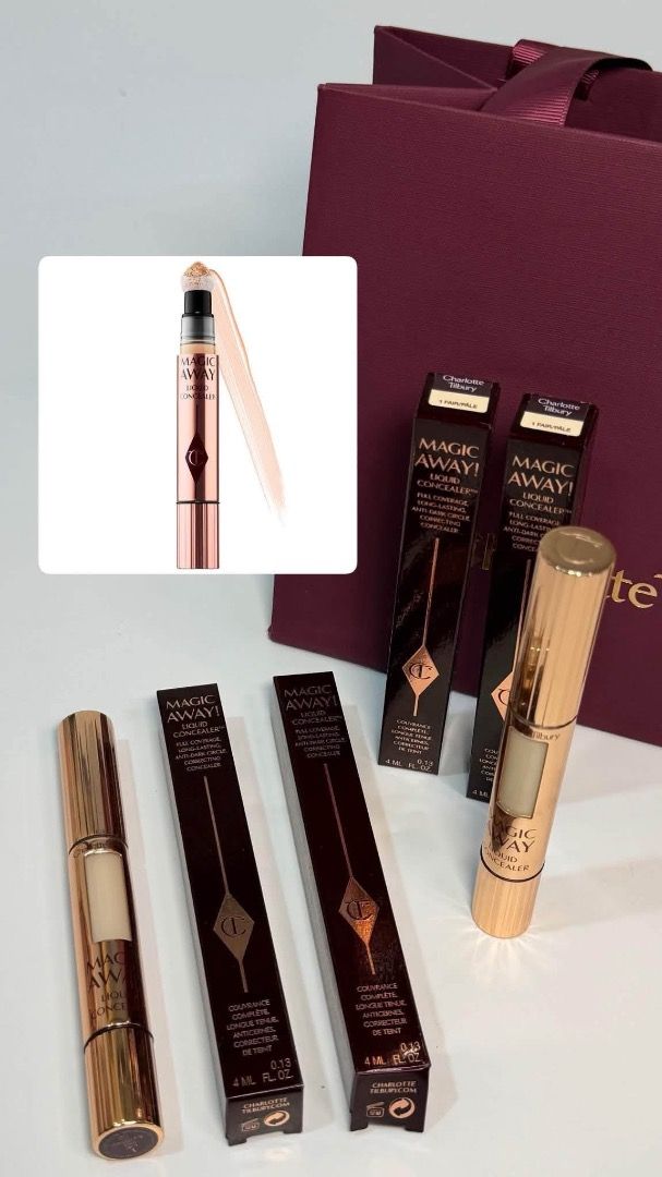 Charlotte Tilbury & Huda Beauty Makeup Bundle (Category: Makeup) located in Cebu City. Submitted by kyeshamori24 (Listing ID 1464374479, Image 3). Description: - Charlotte Tilbury Airbrush Flawless Setting Spray - Charlotte Tilbury Magic Away Liquid Concealer - Charlotte Tilbury Matte Revolution Lipstick in Pillow Talk Medium - Charlotte Tilbury Hot Lips Lipstick (shade not specified) - Huda Beauty Easy Bake Setting Powder - Perfect for achieving