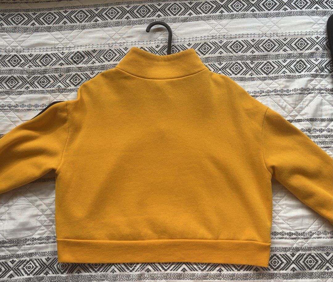 Chase the Rainbow mustard Divided (XS) (Category: Coats, Jackets and Outerwear) located in Manila. Submitted by givewintermelon (Listing ID 1464433533, Image 2). Description: Chase the rainbow crop top sweater, extra small Barely used , bought before pandemic and has been sitting in the closet but it was from H&M RFS: declutter and extra funds :).