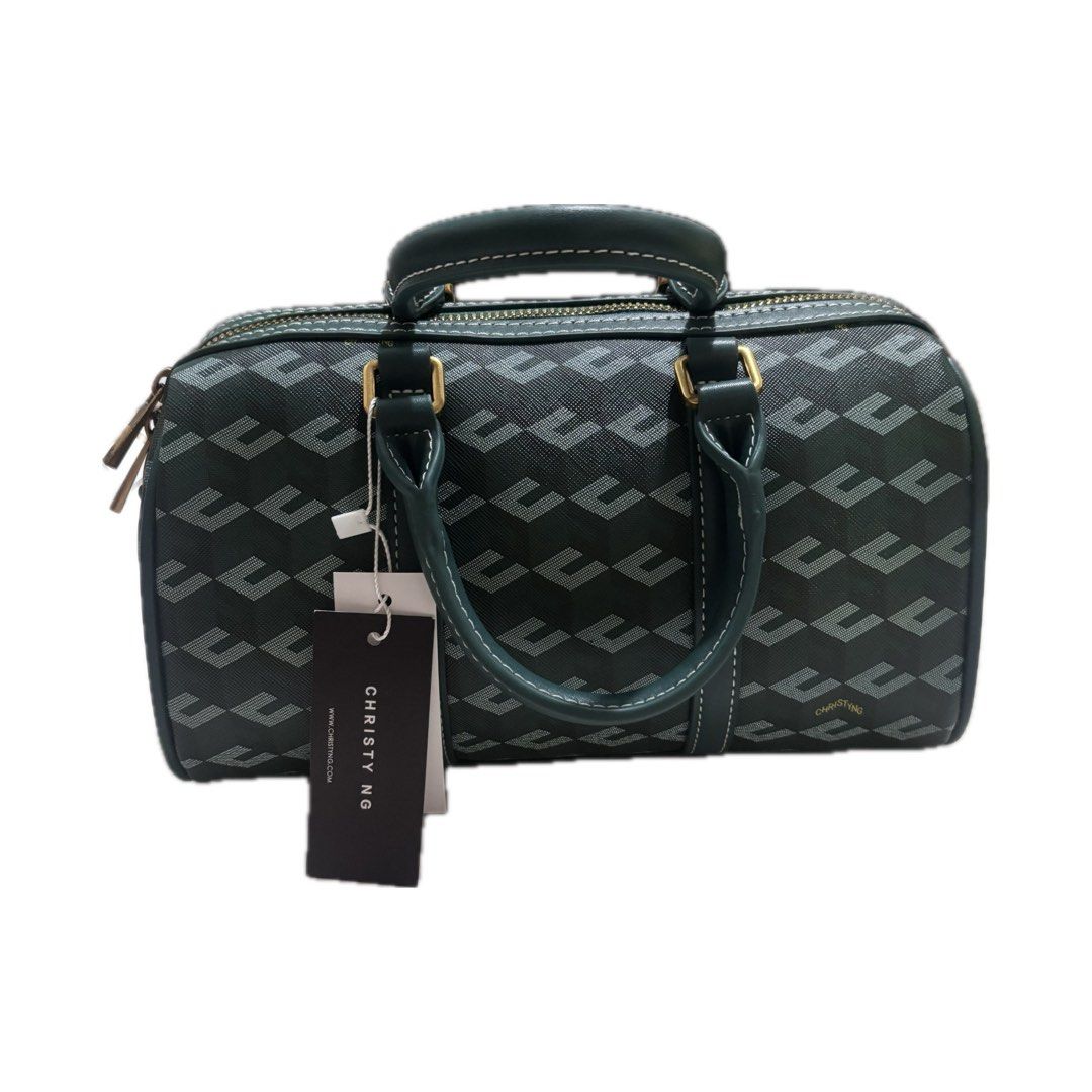 Christy Ng (Enzo Duffle Bag) (Category: Luxury Bags & Wallets) located in Manaoag. Submitted by ianka10 (Listing ID 1464486751, Image 1). Description: - Green enzo duffle - Repeating monogram pattern - Top handles - Gold hardware - Original tags attached - Ideal for everyday use or travel Inclusions: -dust bag -long strap RFS: paubos sale.
