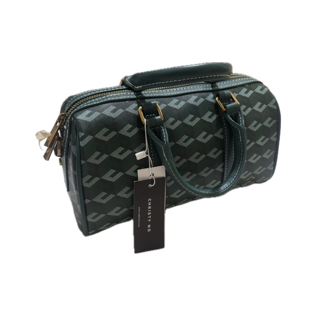 Christy Ng (Enzo Duffle Bag) (Category: Luxury Bags & Wallets) located in Manaoag. Submitted by ianka10 (Listing ID 1464486751, Image 2). Description: - Green enzo duffle - Repeating monogram pattern - Top handles - Gold hardware - Original tags attached - Ideal for everyday use or travel Inclusions: -dust bag -long strap RFS: paubos sale.