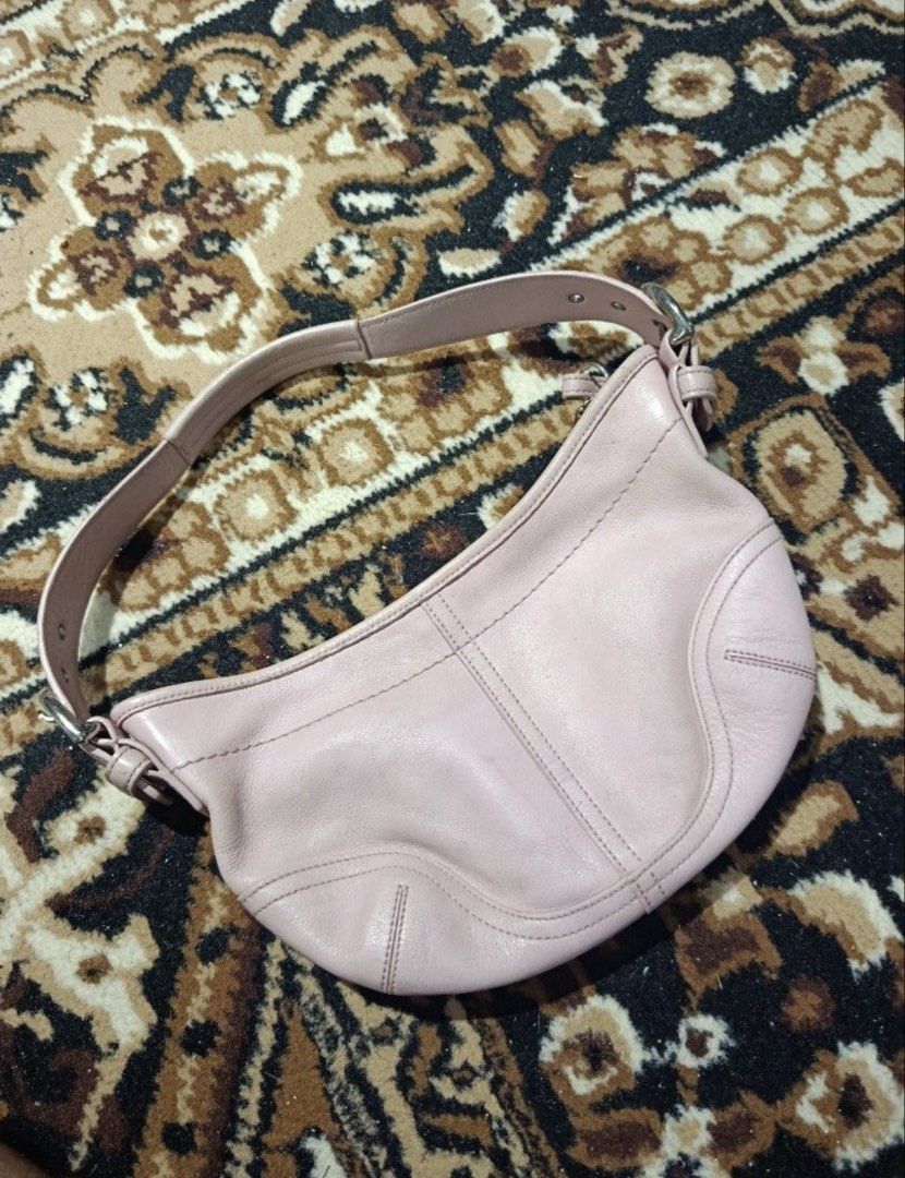 Coach Vintage Pink Mini Hobo Leather Shoulder Bag (Category: Luxury Bags & Wallets) located in Manila. Submitted by hiddentreasureph (Listing ID 1464407721, Image 1). Description: - signs of usage - minimal flaws - rare color.