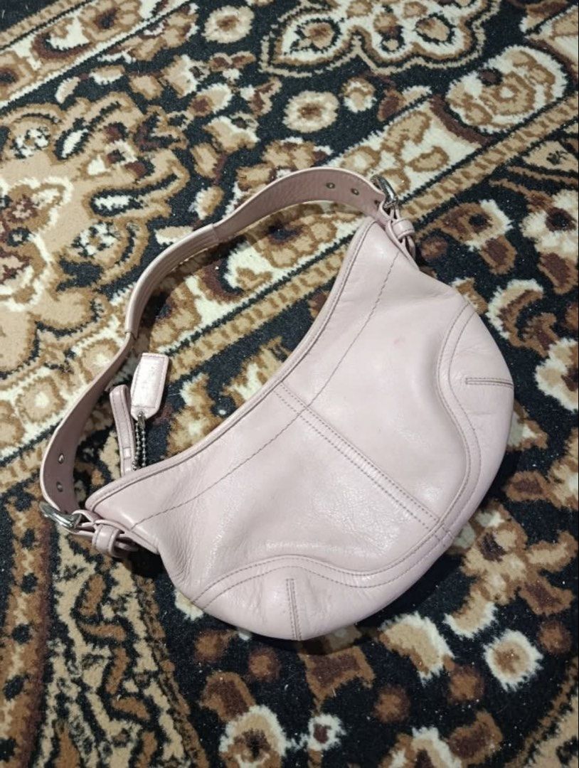 Coach Vintage Pink Mini Hobo Leather Shoulder Bag (Category: Luxury Bags & Wallets) located in Manila. Submitted by hiddentreasureph (Listing ID 1464407721, Image 2). Description: - signs of usage - minimal flaws - rare color.