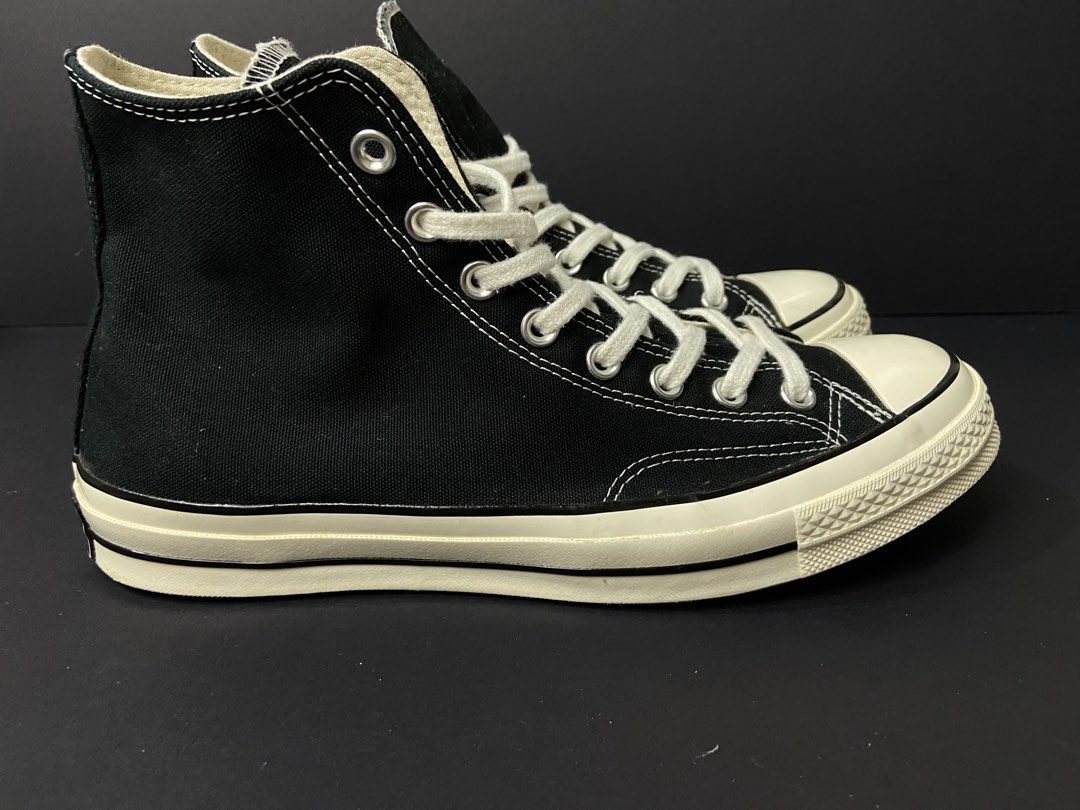 Converse 70s High Chuck Taylor Black Egret (Category: Sneakers) located in Cebu City. Submitted by jvlz97 (Listing ID 1464447006, Image 1). Description: Excellent Condition No Box Can fit up to 10 to 10.5Mens.