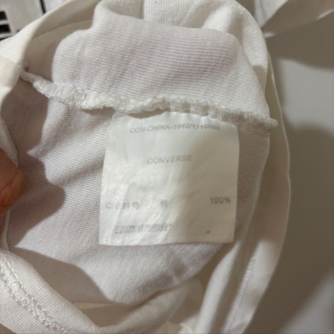 Converse XL White Shirt (Category: Tshirts & Polo Shirts ) located in Bulacan. Submitted by laleesa_ (Listing ID 1464394438, Image 3). Description: Laser print Fit up to 2XL .