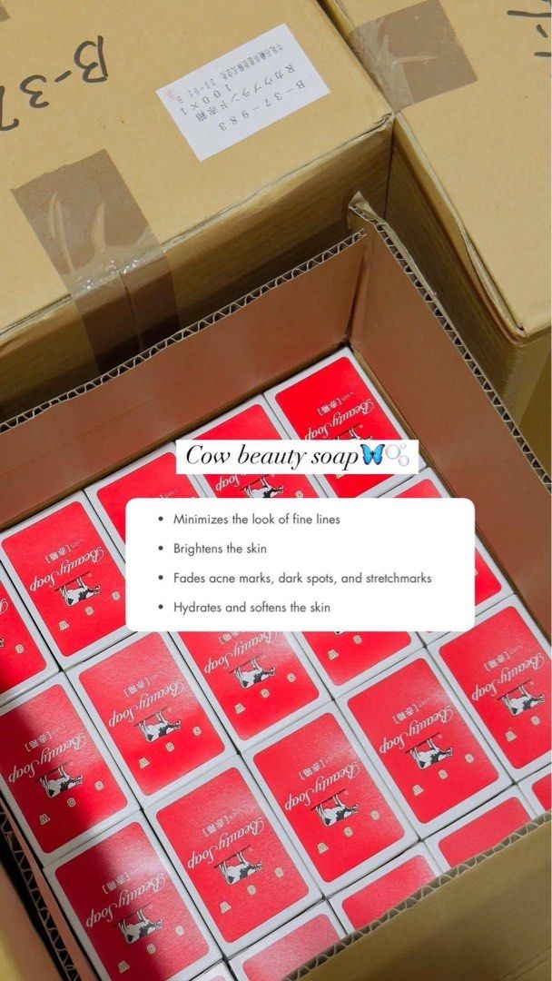 Cow Beauty Soap (Japan) (Category: Bath) located in Manila. Submitted by dylan_sama (Listing ID 1464411826, Image 3). Description: Cow Beauty Soap (Japan) Watsons price - 329 90g 3pcs Our price - 250 90g 3pcs Stocks available - 60pcs. Open for resellers with minimum order. If aspack, great discount. Original from Japan. Plaridel/Pulilan/Malolos Area Open via lalamove/jnt to other areas. .