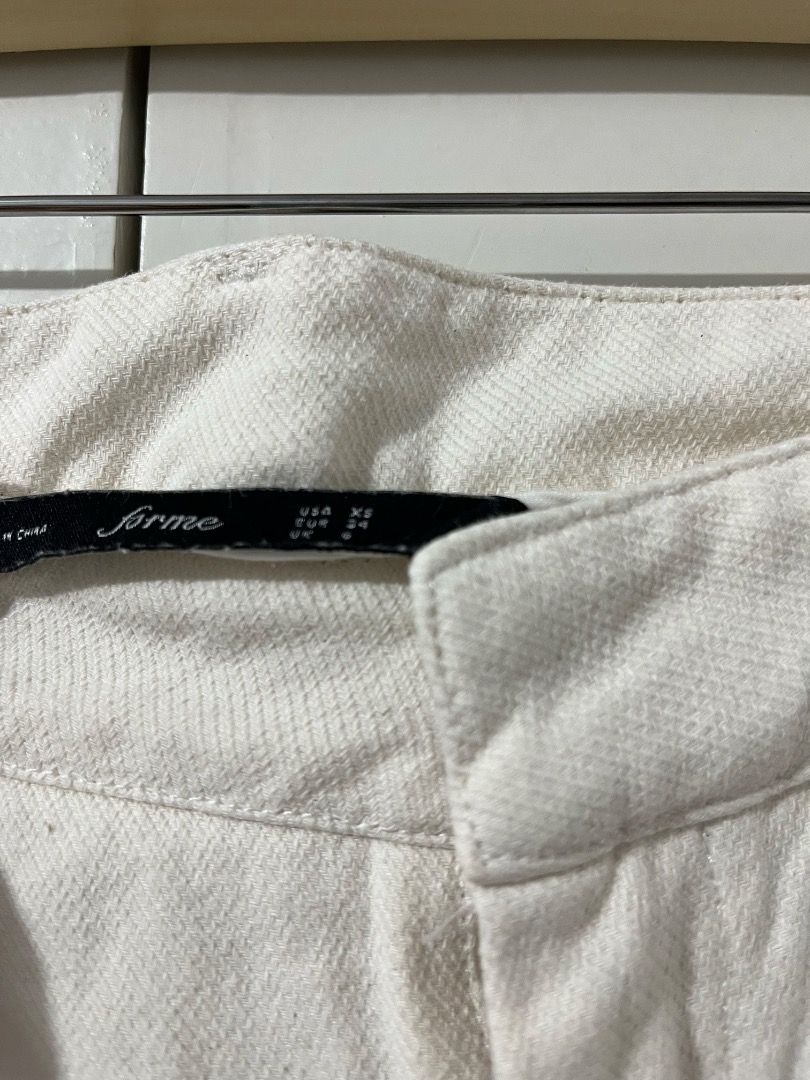 Cream Textured High-Waisted White Shorts Forme (Category: Shorts) located in Manila. Submitted by micahezra__ (Listing ID 1464500859, Image 2). Description: no flaws.