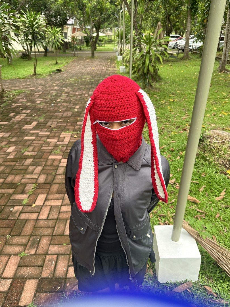 Crocheted Bunny Balaclava (Category: Hats & Beanies) located in Baguio. Submitted by prettygirl_kaplaan (Listing ID 1464565443, Image 3). Description: Crocheted this two years ago.