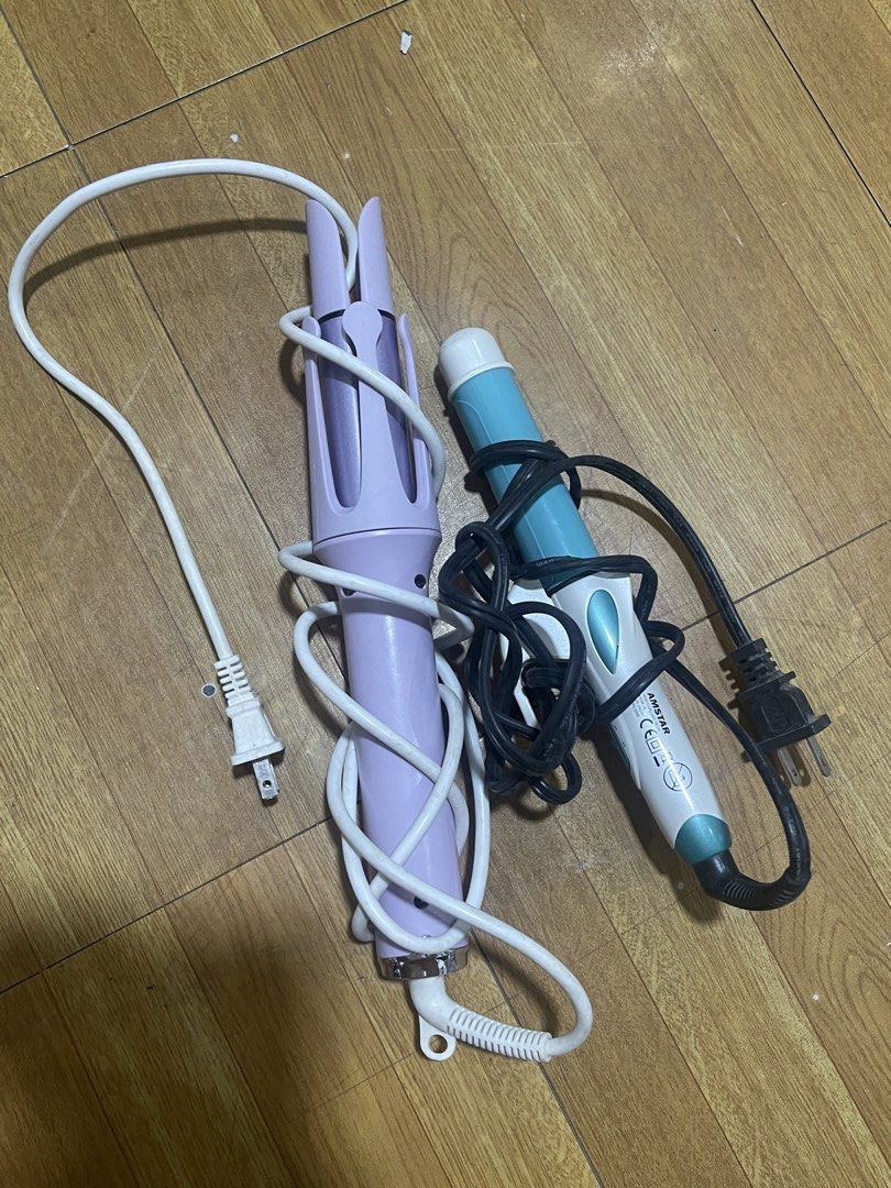Curling Iron | Get Both (Category: Hair) located in Paranaque City. Submitted by lovenclutter (Listing ID 1464521689, Image 1). Description: Get both na po for 450, yung purple umiikot tapos yung green standard curling iron RFS: Need funds for tuition & di na nagagamit.