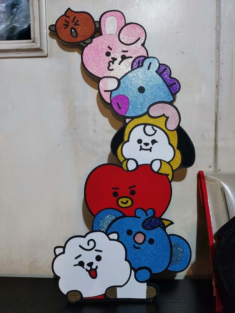 Custom Cardstock Decors (Category: Occasions & Party Supplies) located in Mandaluyong City. Submitted by grashalalala (Listing ID 1464373072, Image 2). Description: - Custom-made party cutouts perfect for birthdays and events - Features popular characters like BTS, BT21, Pikachu, Paw Patrol, and baby Mickey & Minnie. - Made with glitter cardstock for a dazzling, sparkly finish. - Cardboard backing only, no stand - Ideal for creating memorable pho