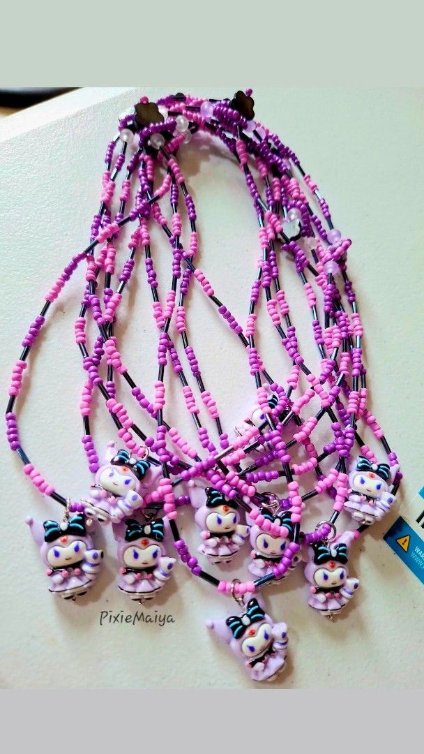 Cute Beaded Necklaces with Charms per piece (Category: Necklaces) located in Valenzuela. Submitted by pixieworks64309 (Listing ID 1464387122, Image 1). Description: - Handmade beaded necklaces - Each features a cute, colorful character charm - Strung with playful purple and pink beads - Y2K aesthetic - Ideal for party favors or as a fun, eye-catching accessory.