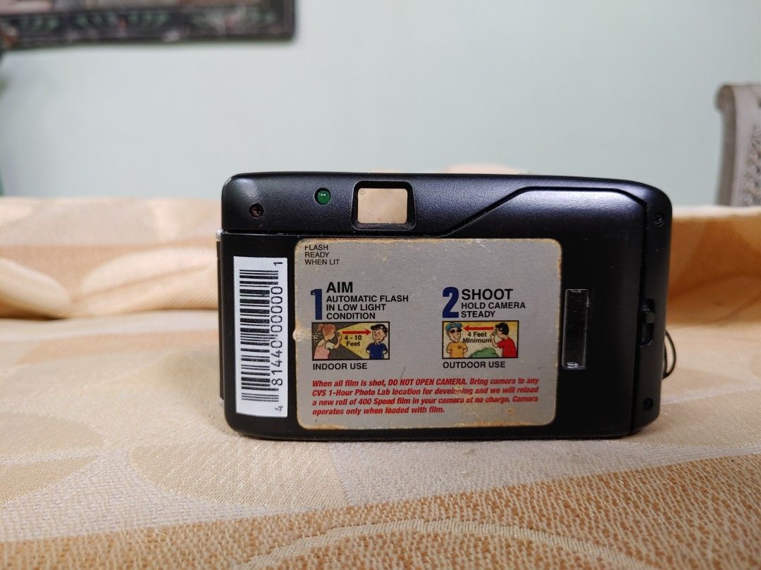 CVS Brand 35mm Film Camera (Category: Cameras) located in Paranaque City. Submitted by AgentSnapCameras (Listing ID 1464461446, Image 3). Description: Excellent working condition Flash Ok Winding/Rewinding Ok Smooth exterior Runs on AAA batteries (included) Fits any 35mm film, even reloaded types ISO 400 recommended.