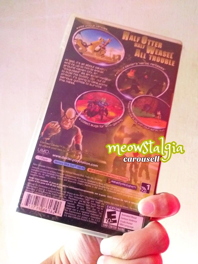 Daxter Original PSP UMD (Category: Others) located in Paranaque City. Submitted by meowstalgia (Listing ID 1464438590, Image 2). Description: 🦦 Daxter Original PSP UMD 🦦 Bought in Canda around 2008-2009 🦦 Nakatago lang 🦦 wysiwyg 🦦 payment: bank transfer (Maribank) 🦦 add for shipping (GoGo Xpress), pwede Lalamove if within Metro Manila.