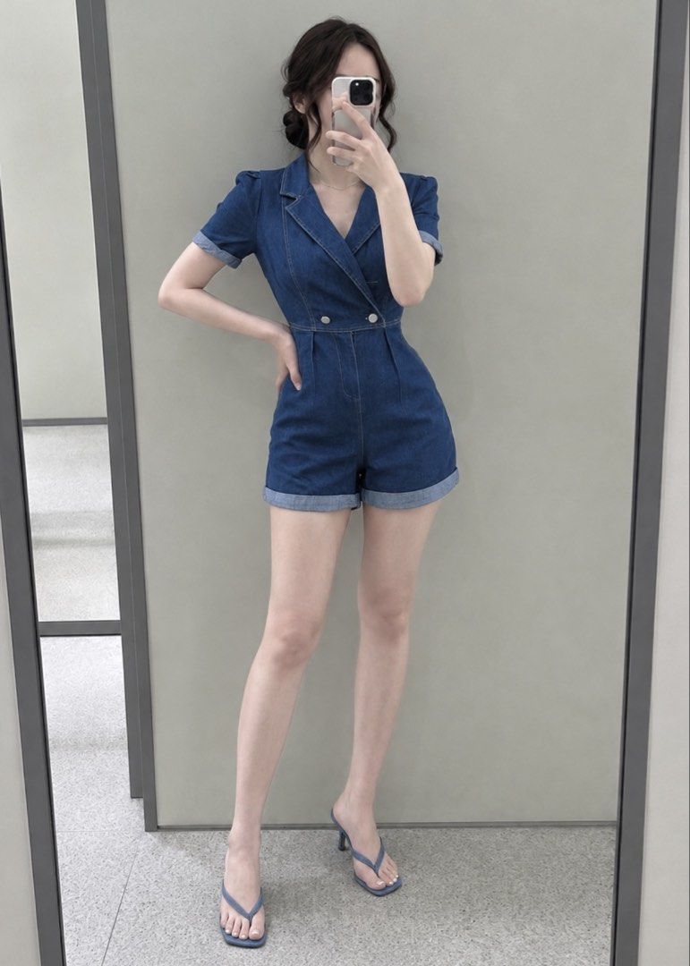 Denim puff Romper (Category: Rompers) located in Cagayan de Oro. Submitted by missguidedmom (Listing ID 1464515166, Image 1). Description: Medium strerchable 28-30 waist .