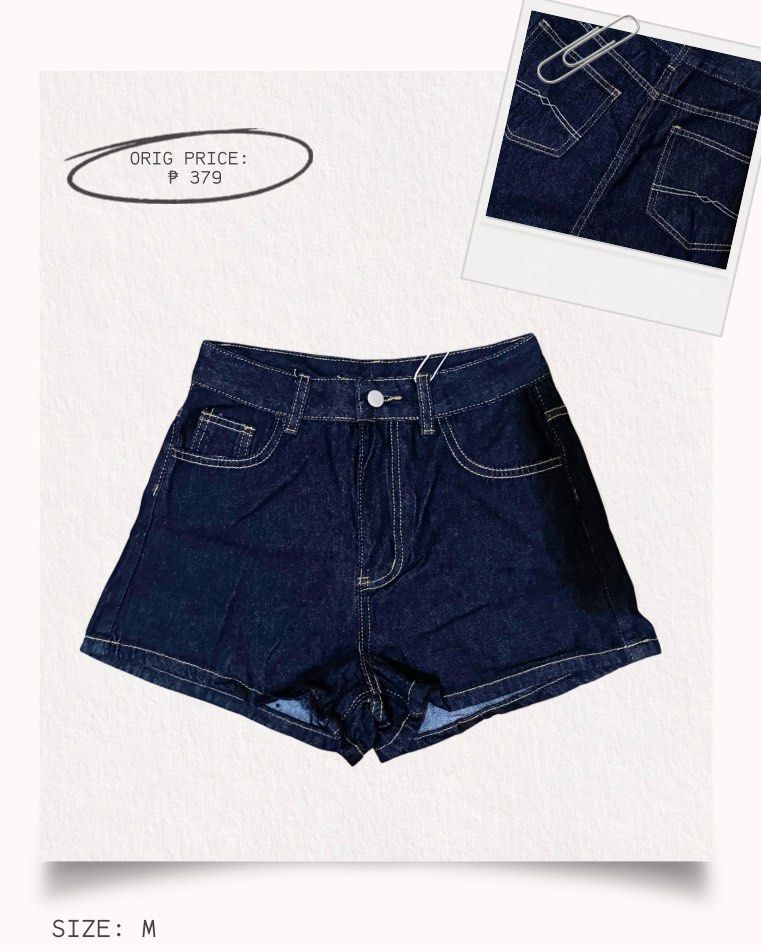 denim shorts (Category: Shorts) located in Mandaluyong City. Submitted by rainiiah (Listing ID 1464381963, Image 1). Description: size m brand new never worn no flaws .