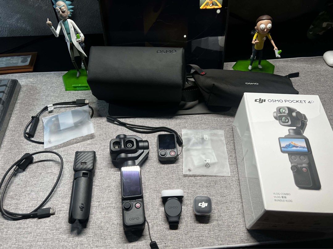 DJI Osmo Pocket 4P VLOG Combo Gimbal Camera (Category: Camera Bags & Carriers) located in Bulacan. Submitted by Freeza_ (Listing ID 1464561670, Image 1). Description: - DJI Osmo Pocket 4P VLOG Combo - Compact gimbal camera perfect for vlogging - Captures incredibly smooth footage on the go - Includes: Main unit, charging cables, storage cases - Also includes the accessory shown in photos - All items are brand new and in the original box.