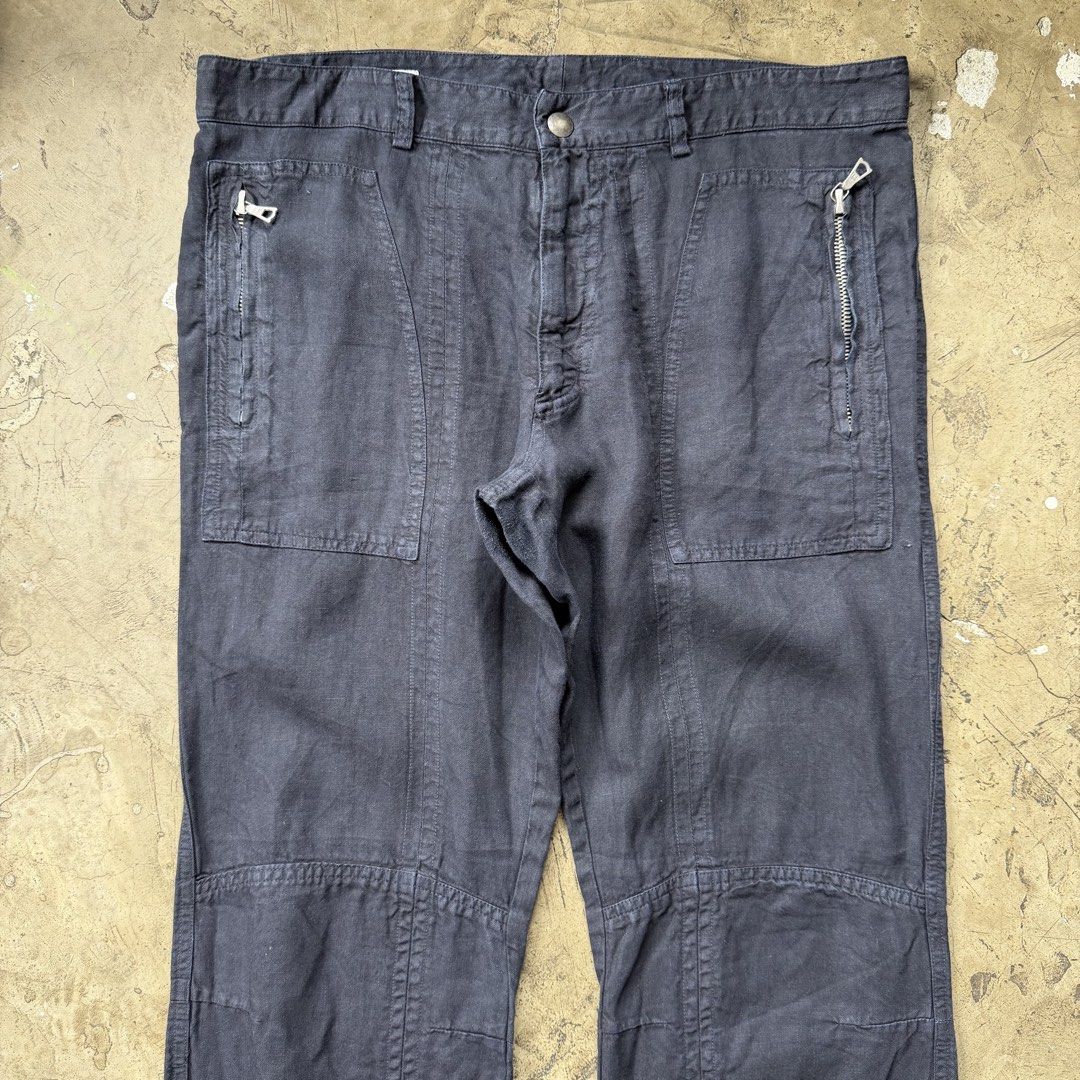 Dries Van Noten - Multi Zip Linen Biker Pants (Category: Trousers) located in Cavite. Submitted by 4118.ph (Listing ID 1464383913, Image 3). Description: Size 50 on tag fits 33-34 Excellent condition Minor lints on crotch Waist 17” Length 38” Inseam 29” Leg opening 7.3”.