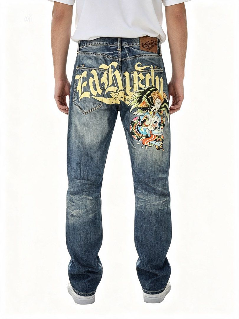 ED Hardy Embroidery Denim Pants (Category: Jeans) located in Baguio. Submitted by kAzuMi41 (Listing ID 1464426108, Image 1). Description: ED Hardy Embroidery Denim Pants Size 33-34 9/10 Condition .